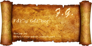 Fáy Gábor névjegykártya